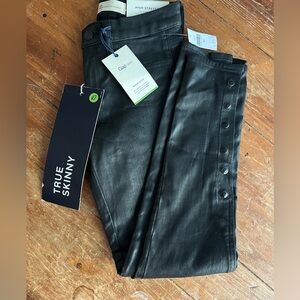 GAP High Stretch inner cozy leggings Leather coated jeans 25R